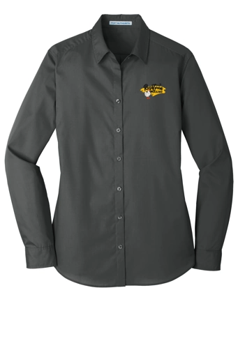 Variant Image for LW100 - Port Authority® Women's Long Sleeve Carefree Poplin Shirt - Rushtown - E - NB W/Swoop - Website Rushtown Poultry